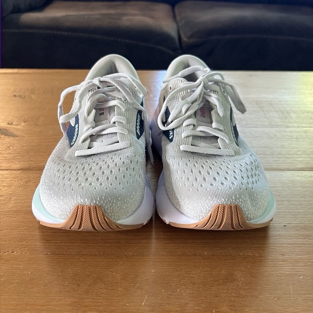 Brooks Ghost 16 Women's 8 Running Shoes White Pink Blue Sneakers Athletic Gym - Picture 3 of 9